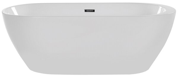 Voľne stojaca vaňa biela akrylát 150 x 75 cm oválny tvar elegantný moderný štýl kúpeľňa