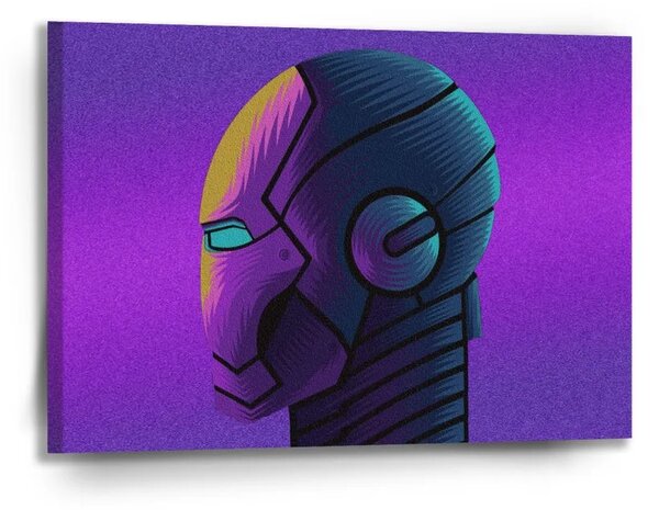 Sablio Obraz Iron Man Helma na fialovej - 90x60 cm