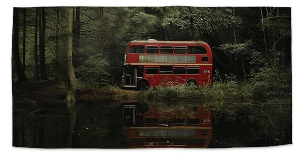 Sablio Uterák Červený poschodový autobus - 30x50 cm