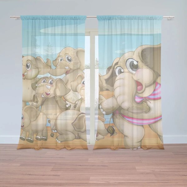 Sablio Záclony Slony: 2ks 150x250cm
