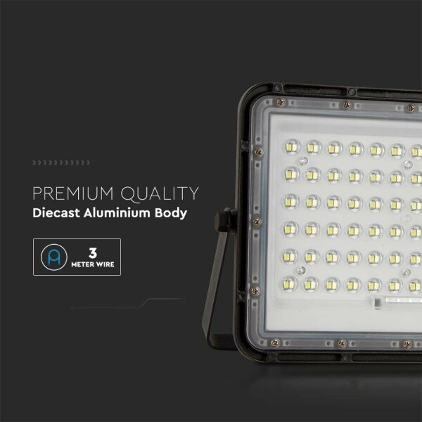 LED Vonkajší solárny reflektor LED/15W/3,2V IP65 4000K čierna + DO