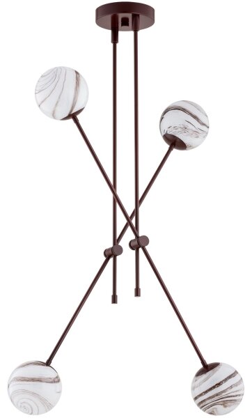 Argon 1842 - Luster na tyči ABSOS 4xE14/7W/230V alabaster hnedá