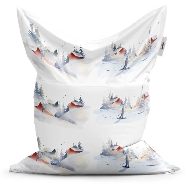 Sablio Vianočný sedací vak Zimná pohoda - 150x100 cm
