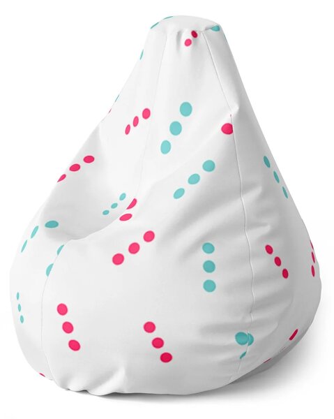 Sablio Sedací vak Pear Bodkované čiarky - 70 x 95 x 15 cm