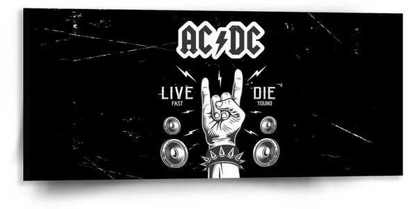 Sablio Obraz ACDC Live fast, die young - 110x50 cm