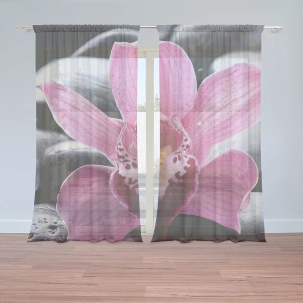Sablio Záclony Ružová orchidea: 2ks 150x250cm