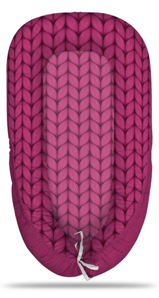 Sablio Hniezdočko pre bábätko Pletenie vo fuchsiovej farbe