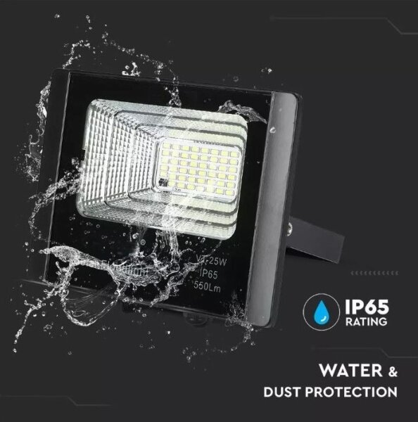LED Stmievateľný solárny reflektor LED/12W/3,2V 6000K IP65 + diaľkové ovládanie