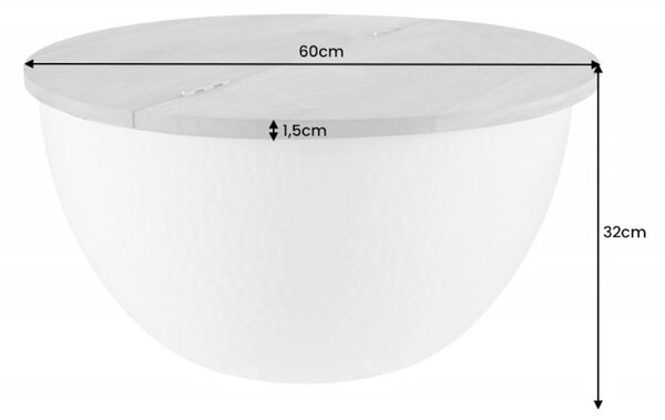 Konferenčný stolík ORIENT 60 cm - biela