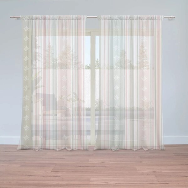 Sablio Záclony Pruhy a bodky: 2ks 150x250cm