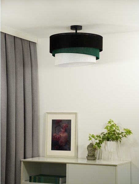 Duolla - Prisadený luster TRIO 1xE27/15W/230V pr. 45 cm čierna/zelená/biela