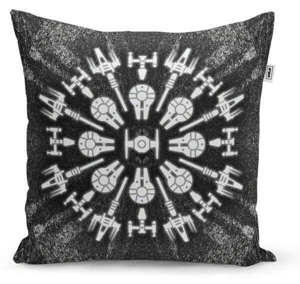Sablio Vankúš Star Wars Vesmírne lode na šedom abstrakte - 40x40 cm