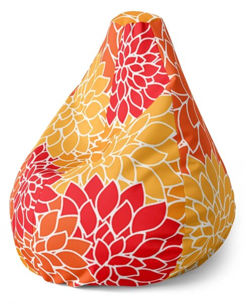Sablio Sedací vak Pear Farebné kvetiny - 70 x 95 x 15 cm