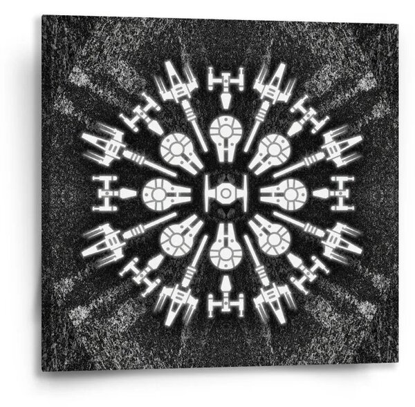 Sablio Obraz Star Wars Vesmírne lode na šedom abstrakte - 50x50 cm