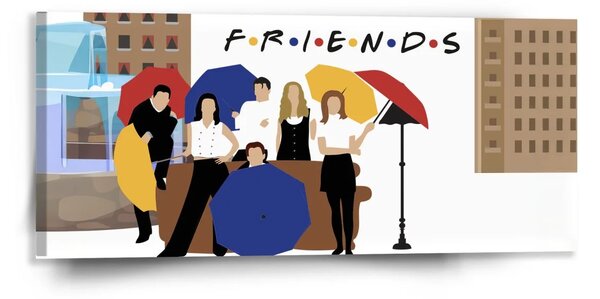 Sablio Obraz Seriál Priatelia FRIENDS Gauč pri fontáne - 110x50 cm