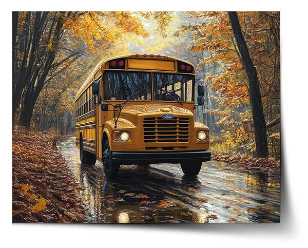 Sablio Plagát Žltý školský autobus - 60x40 cm
