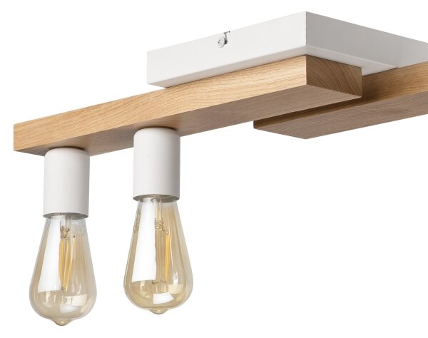 Prisadený luster MATTE 2xE27/15W/230V + 3xG9/5W/230V biela/dub