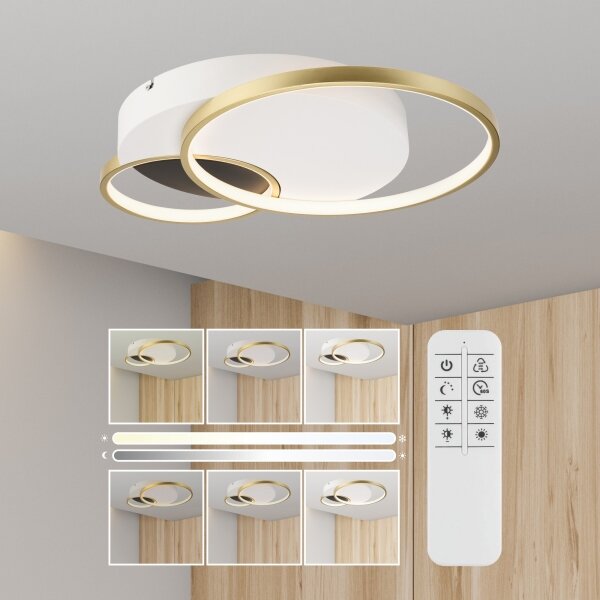 Stmievateľné stropné svietidlo BENITO LED/31W/230V 3000-6500K biela/zlatá