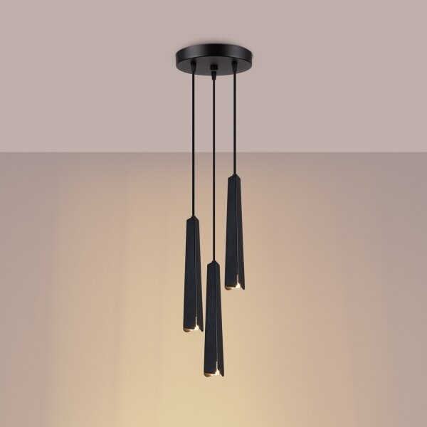 Sollux SL.1401 - Luster na lanku PRYSM 3xG9/8W/230V čierna