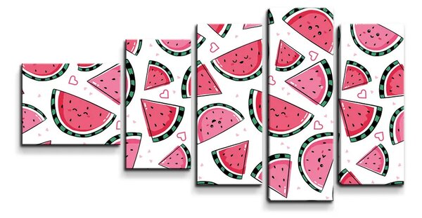 Sablio Obraz - 5-dílný Vodný melón - 100x60 cm