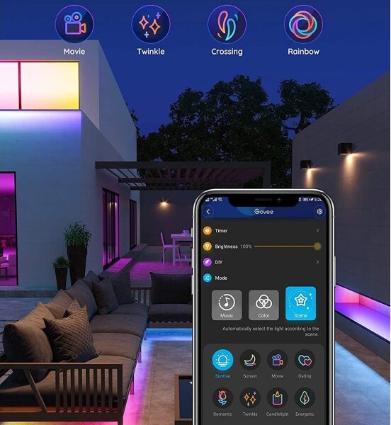 Govee - Outdoor Pro SMART RGBICWW vonkajší LED pásik 10m Wi-Fi IP65
