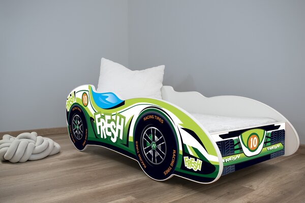 TOP BEDS Detská auto posteľ F1 140cm x 70cm - FRESH CAR