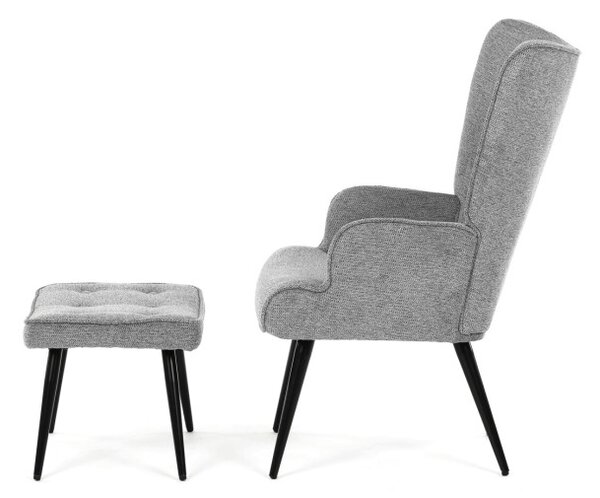 Kreslo sivé s podnožkou AK-303 GREY2