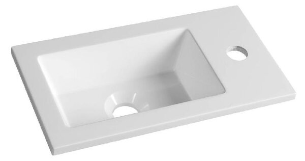 Aqualine Keramika - Umývadielko nábytkové, 400x220 mm, bez prepadu, otvor na batériu, biela LM420