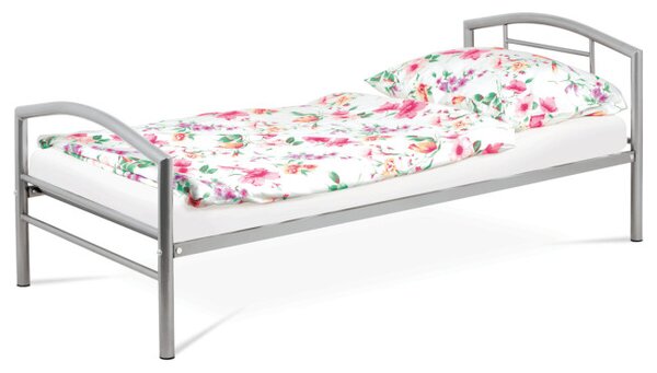 Kovová posteľ 90 cm strieborná BED-1900 SIL