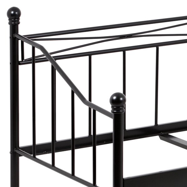 Kovová posteľ 90 cm čierna BED-1905 BK