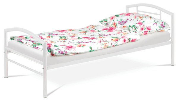 Kovová posteľ 90 cm biela BED-1900 WT