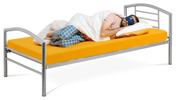 Kovová posteľ 90 cm strieborná BED-1900 SIL