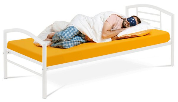 Kovová posteľ 90 cm biela BED-1900 WT
