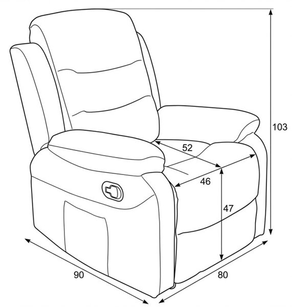 Polohovacie kreslo sivé TV-4086 GREY