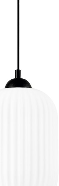 Luster na lanku HARMA 1xE27/15W/230V pr. 14 cm biela/čierna