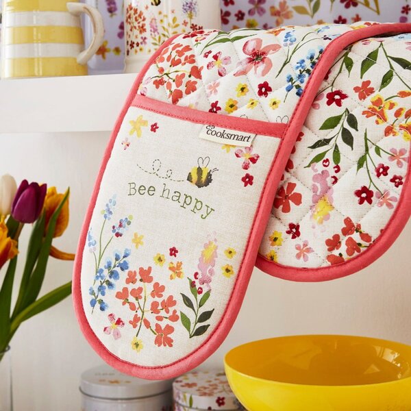Kuchynská dvojitá chňapka z bavlny Cooksmart ® Be Happy