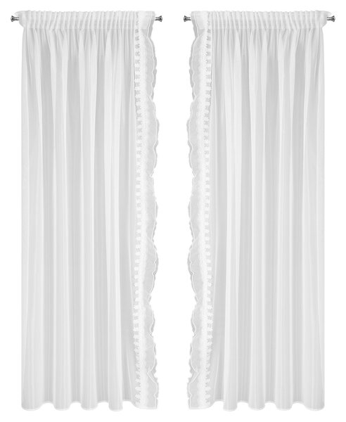 ZÁCLONA NA PÁSKE LARISA SADA 2KS 140X270 CM BIELA