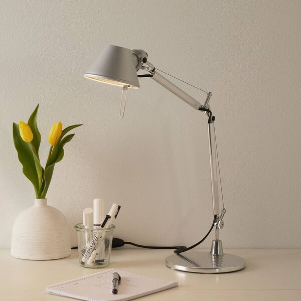 Artemide Tolomeo Micro stolová lampa, hliník, Hliník / sivá / zinok, Pracovňa / Kancelária, Hliník, Dizajn, Stolová lampa