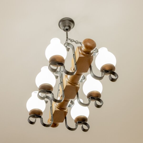 Brilagi - Luster na reťazi RUSTIC 6xE14/40W/230V buk/orech