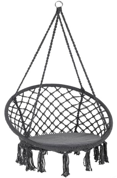 Závesné kreslo BOHO s vankúšmi, Ø61cm, antracitová Jurhan