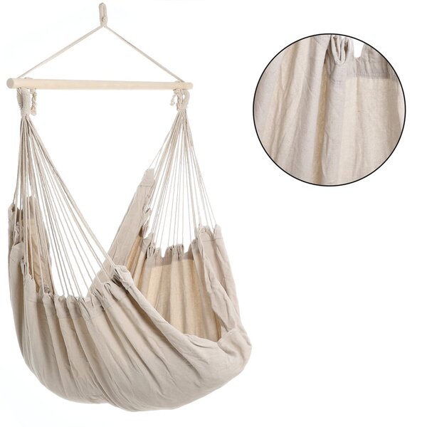 Závesné kreslo BOHO s vankúšmi, Ø61cm, béžová Jurhan