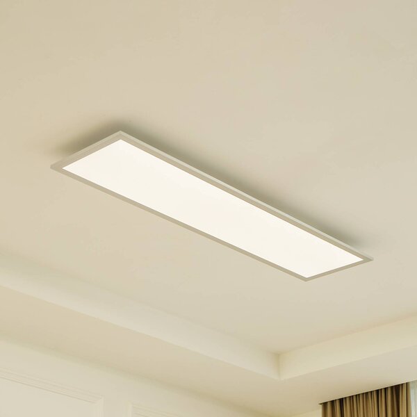 Arcchio LED panel Lyndra, 120 cm, strieborný, hliník, stmievateľný,, Hliník / sivá / zinok, Obývacia izba / jedáleň, Hliník, Moderný, Stropné svetlo