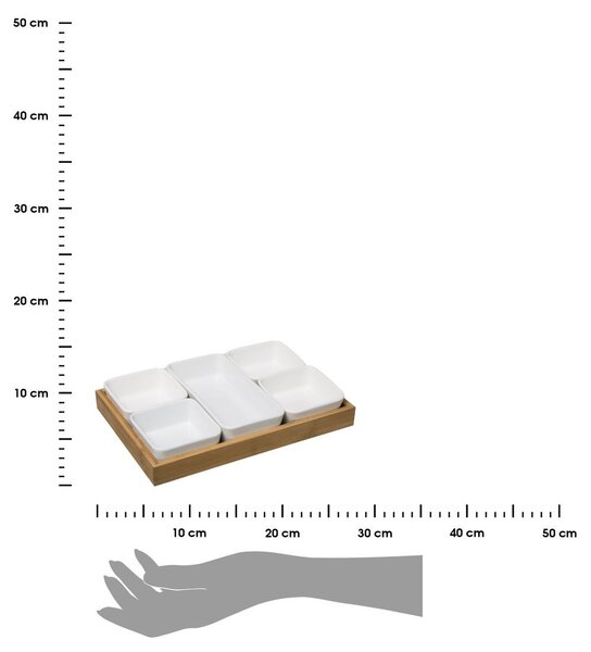 Keramická servírovacia miska Serv 28x19 cm sada 5ks