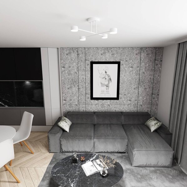 EMIBIG LIGHTING Stropné svietidlo Modus 4, oceľ, 4-plameňové, GX53, biele, Biela / opálová, Obývacia izba / jedáleň, kov, Moderný, Stropné svetlo