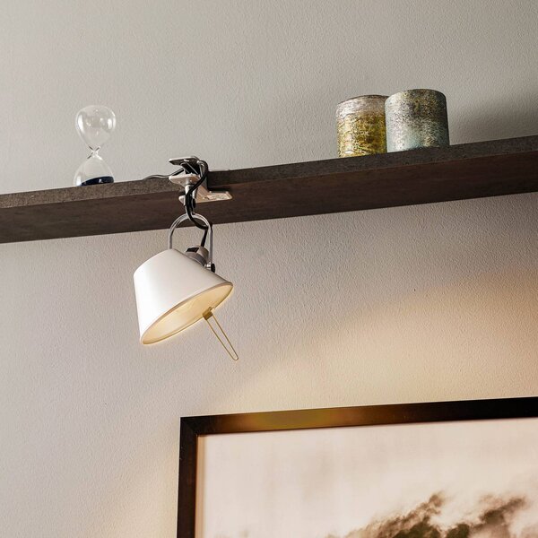Dizajnová upínacia lampa Artemide Tolomeo Pinza, Hliník / sivá / zinok, Obývacia izba / jedáleň, Hliník, Dizajn, Lampa s klipom/do zásuvky