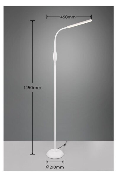 Trio Reality TR47641101 LED stojacia lampa TORO | 5W integrovaný LED zdroj | 700lm | 3000+4000+5000K