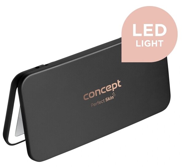 Concept KZ2020 - LED kozmetické zrkadlo PERFECT SKIN LED/1,5 W/5 V, 300 mAh, čierne