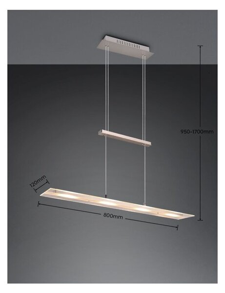 Trio Reality TR32004107 LED závesné stropné svietidlo MILOS | 4x5W integrovaný LED zdroj | 2200lm | 3000K