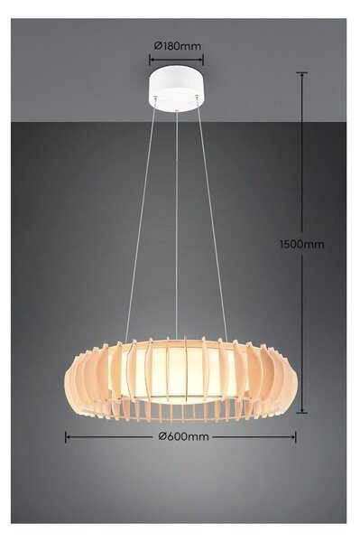 Trio Reality TR32171930 LED závesné stropné svietidlo MONTE | 40W integrovaný LED zdroj | 4700lm | 3000K