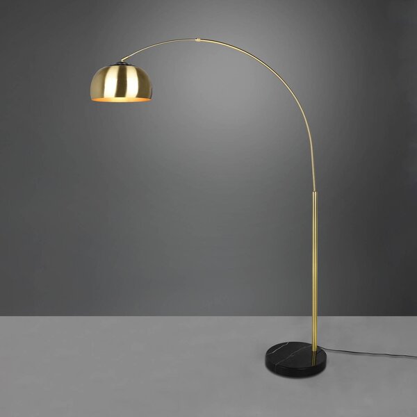 Stojacie svietidlo Argentina, mosadz, Mosadz / zlato, Obývacia izba / jedáleň, kov, Oblúková stojaca lampa